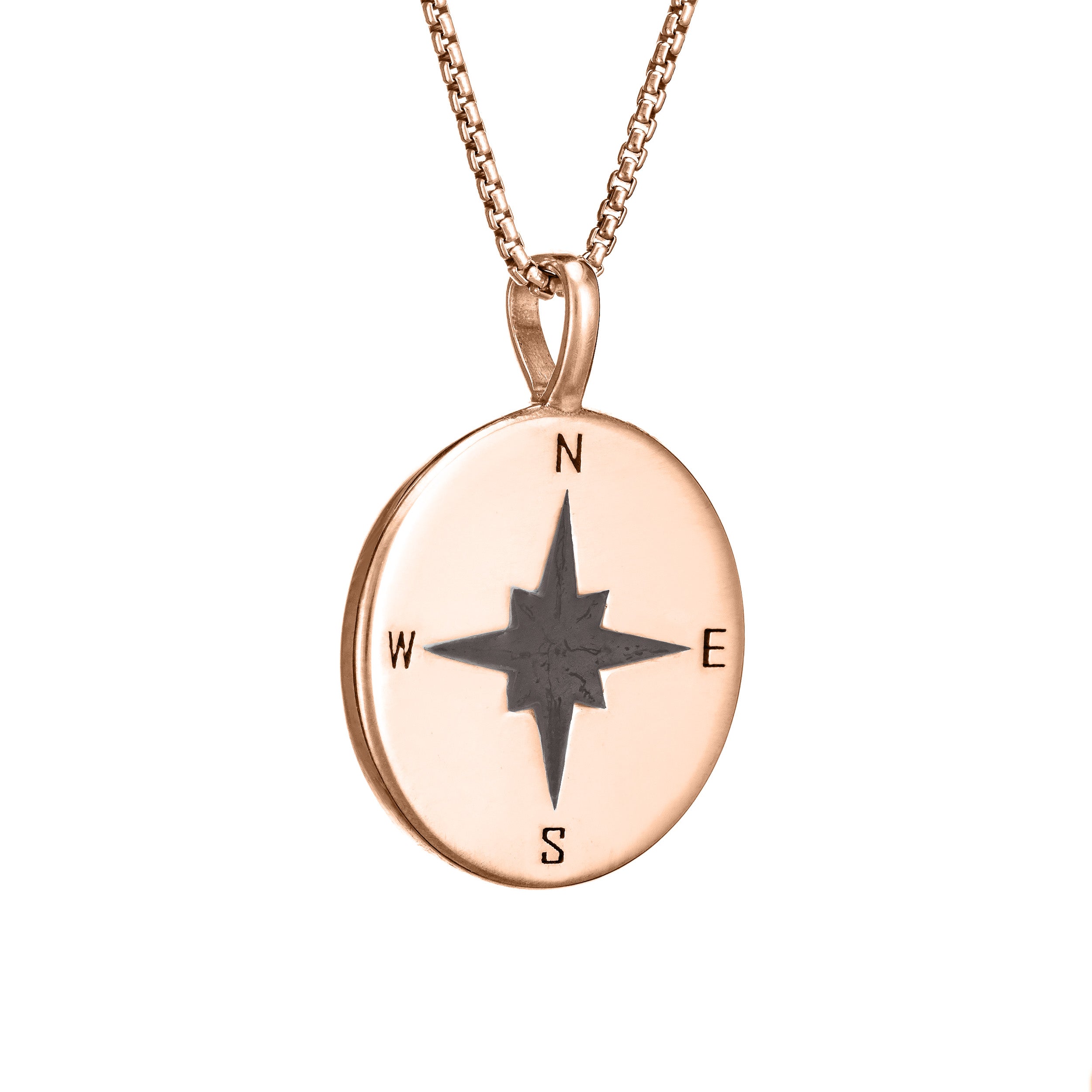 Large Compass Necklace Pendant For Men Diamond Accented 14k Yellow Gold  0.38ct - AZ19189